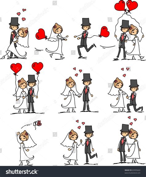 Striscione di matrimonio con disegni stilizzati di sposi