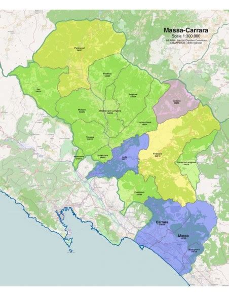 Mappa della provincia di Massa Carrara