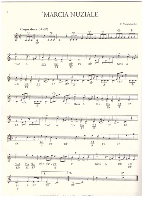partitura musicale marcia nuziale