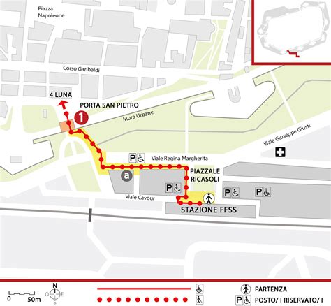 Mappa con indicazione della stazione di Lucca