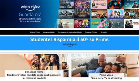 Schermata di Amazon Prime Video con 