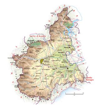 Mappa del Piemonte con evidenziati i castelli per matrimoni