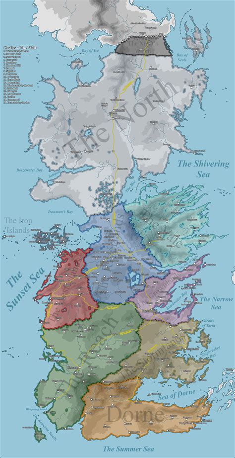 Mappa di Westeros stilizzata per maglietta