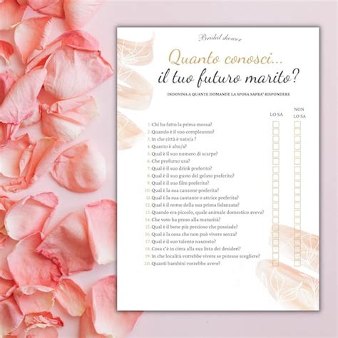 schede di quiz per addio al nubilato
