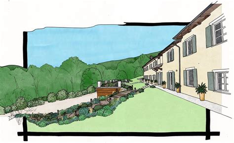 Illustrazione di una villa storica con giardino