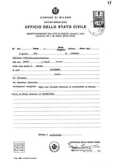Persona che firma un certificato di matrimonio