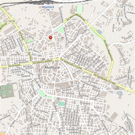 Mappa di Altamura con evidenziate aree per eventi