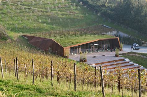 Interno dell'opificio della Cantina Martinelli con tetto spettacolare