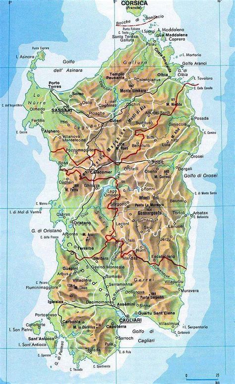 Mappa della Sardegna con punti di interesse per addii al nubilato/celibato