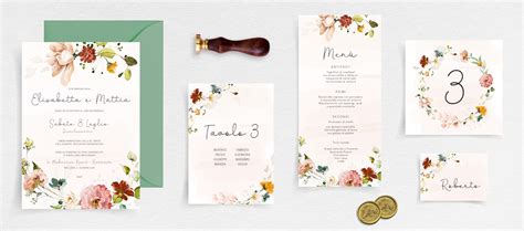 Esempio di coordinato grafico per tableau mariage e partecipazioni