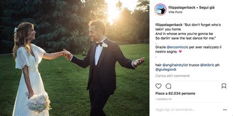 Filippa Lagerback e Daniele Bossari durante il matrimonio