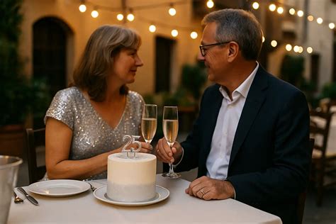 Coppia che celebra 25 anni di matrimonio