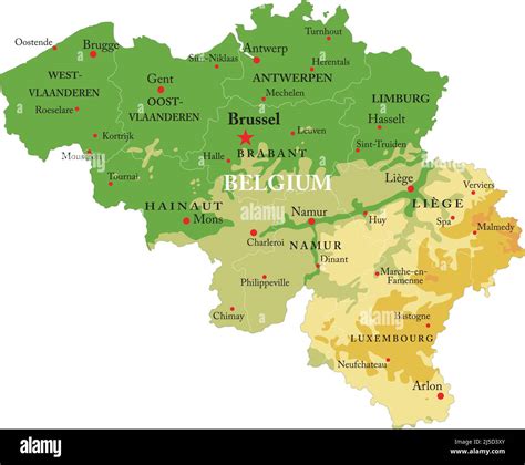 Mappa del Belgio con i luoghi delle riprese