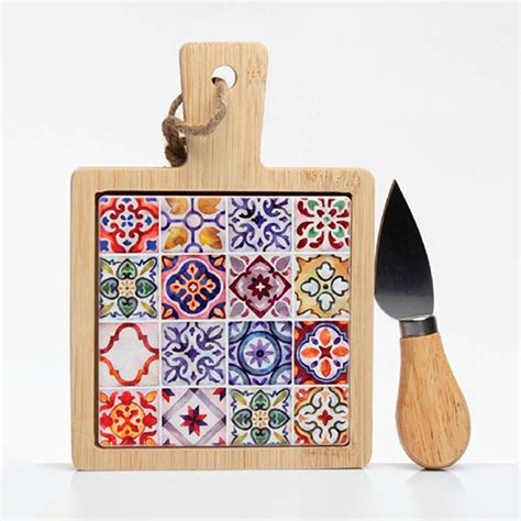 Tagliere sottopentola con maiolica siciliana