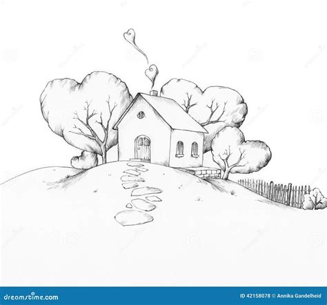 Illustrazione di una casa con una famiglia unita
