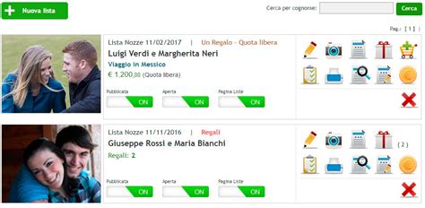 lista nozze online