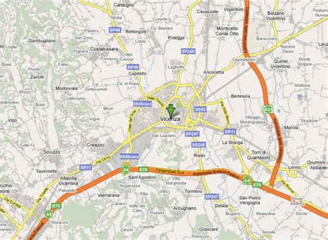 Mappa di Vicenza con punti di interesse per eventi