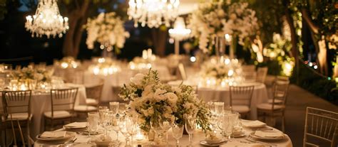 Foto di un allestimento floreale durante un matrimonio.