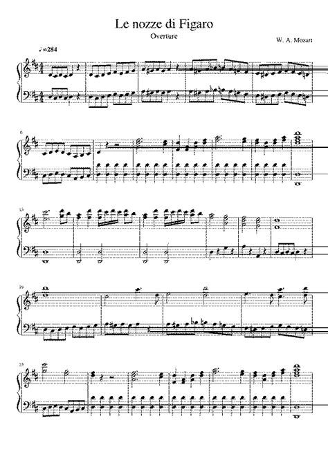 Partitura musicale de Le Nozze di Figaro