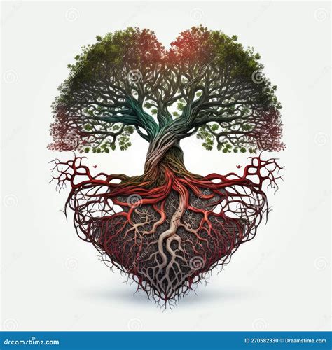 Illustrazione dell'albero della vita con cuori, simbolo di crescita familiare e unione.