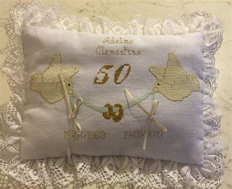cuscino porta fedi per nozze d'oro