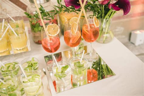 Cocktail analcolici per aperitivo di matrimonio
