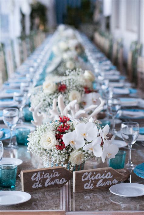 Matrimonio in spiaggia con decorazioni a tema marino