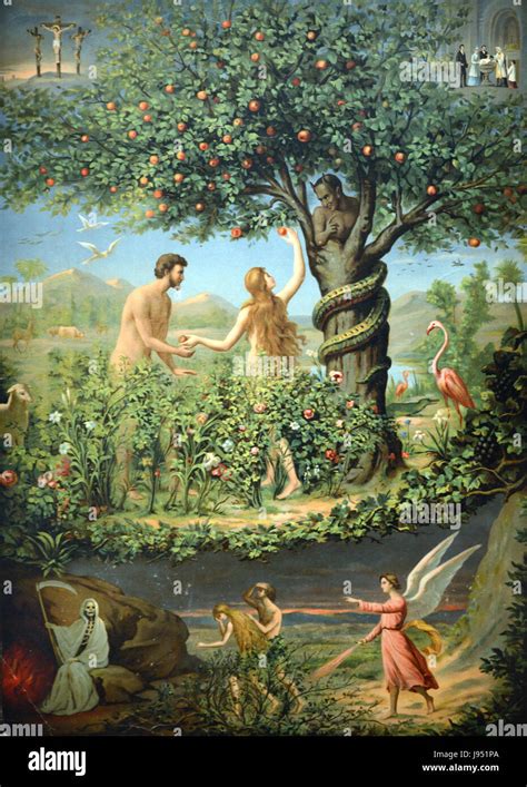 Rappresentazione artistica della creazione di Eva da Adamo.