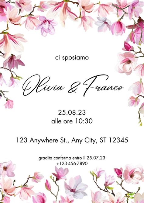 Esempio di invito matrimonio creato con Canva