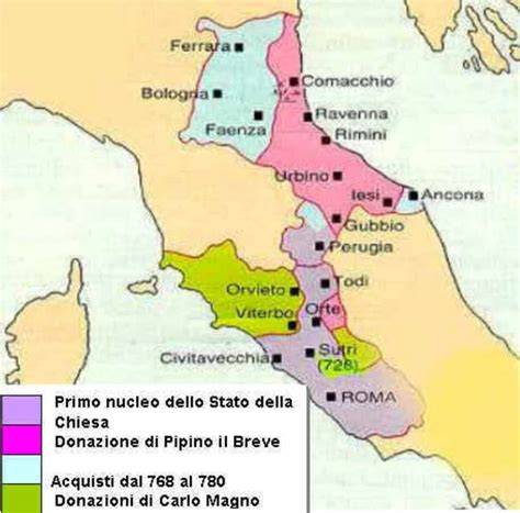 Mappa dello Stato Pontificio nel XVIII secolo