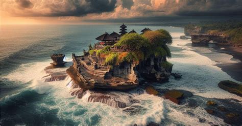 Tempio di Tanah Lot al tramonto