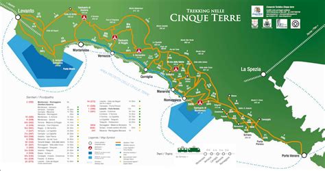 Mappa delle Cinque Terre