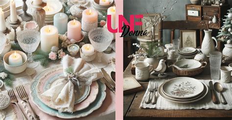 Tavola imbandita in stile shabby chic