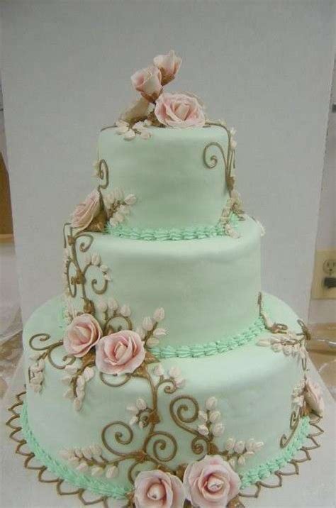 decorazioni torta nuziale rosa e verde