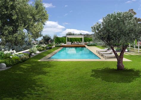 Giardino con piscina di una villa storica