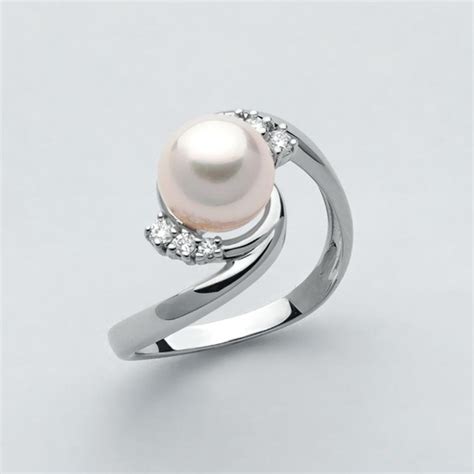 Anello Miluna con perla e diamanti