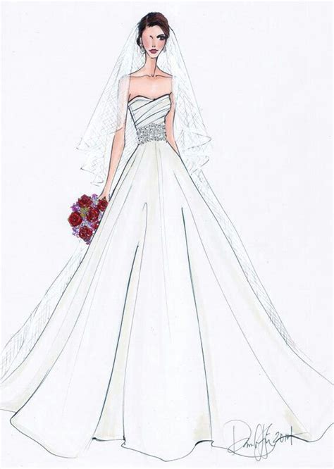 Bozzetti di abiti da sposa