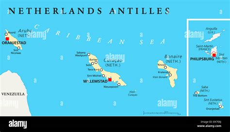 Mappa delle Antille Olandesi