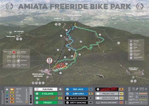 Mappa del Monte Amiata con percorsi motociclistici