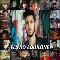 Flavio Aquilone in studio di doppiaggio