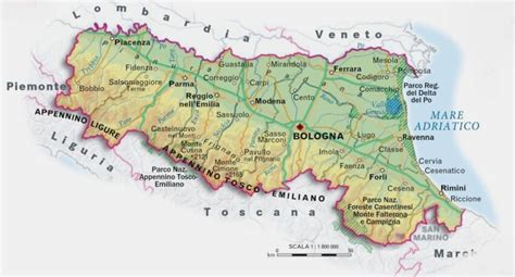 Mappa della Romagna con evidenziata la provenienza dei capi