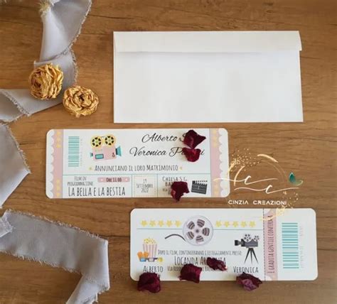 Invito matrimonio tema cinema Tiffany