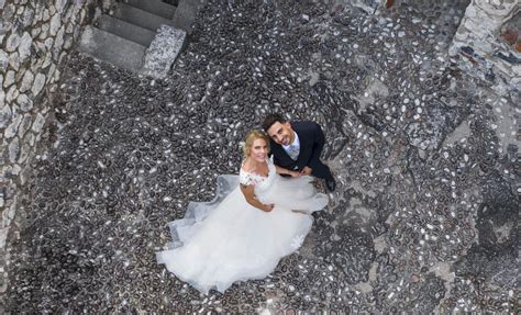 Riprese aeree con drone durante un matrimonio