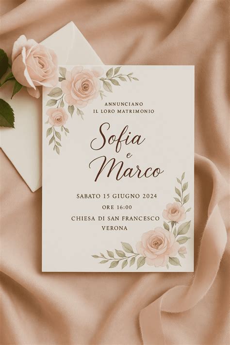 Esempi di partecipazioni di nozze color pesca