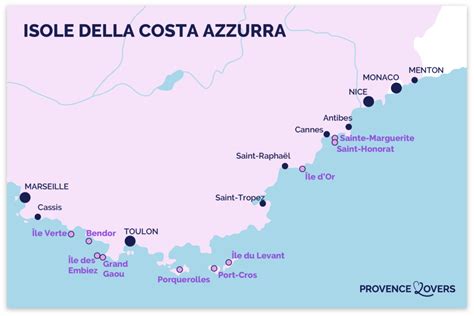 Mappa della Costa Azzurra con Cannes evidenziata