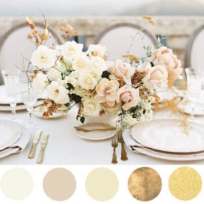 Composizione floreale color champagne