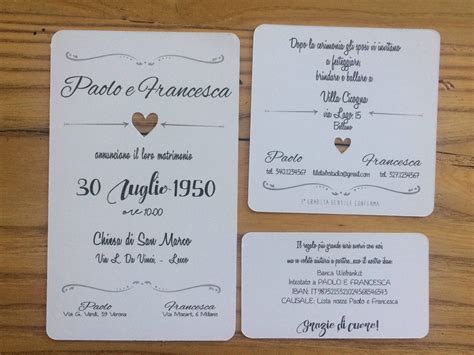 Partecipazioni matrimonio stile anni '70