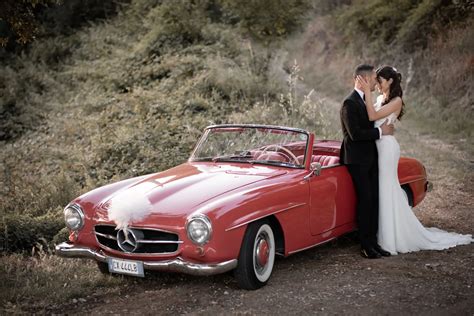 auto d'epoca rossa matrimonio