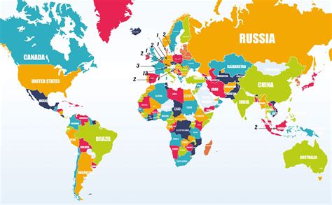 mappa del mondo con destinazioni esotiche