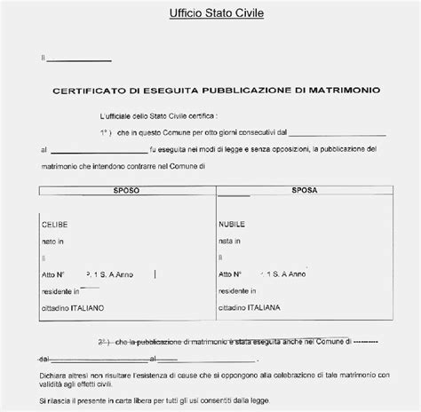 Schema dei documenti necessari per un matrimonio religioso